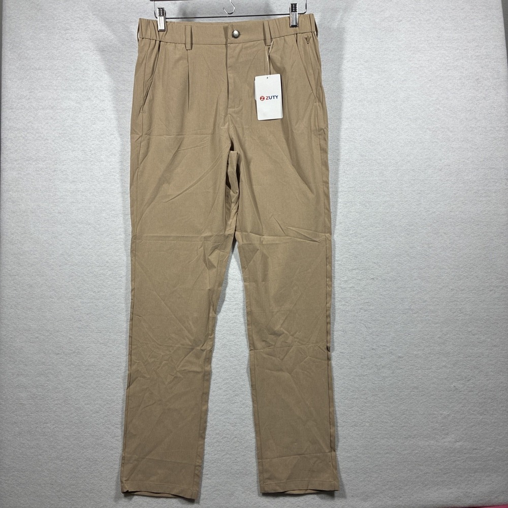 ZUTY Men's Golf Hiking Pants Waterproof UPF 50 w/ 5‎ Pockets Beige/Khaki Size 30